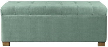 HomePop Large Storage Ottoman Bench with Lift Off Lid, Teal 46" x 18" x 18"