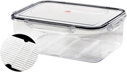 Airtight Food Storage Container With Lid (101.4 oz, With Removable Drain Tray)-BPA-Free | Dishwasher, Microwave & Freezer Safe | Leak-Proof Lids | Kimchi Storage Container | Fresher Food