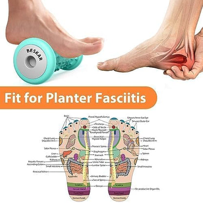 BESKAR Foot Massage Roller for Plantar Fasciitis Relief, Portable Deep Tissue Muscle Massage, Arch and Heel Pain Relief, Trigger Point Therapy Reflexology Tool