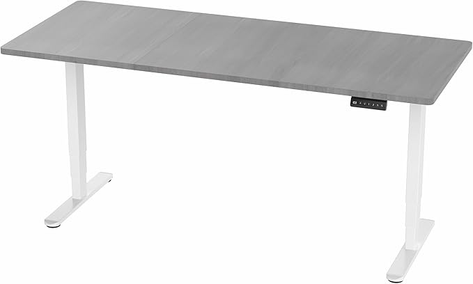 VIVO Electric 71 x 30 in Dual Motor Sit Stand Desk, Memory Height Adjustment, 2B Series, Dark Gray Top White Frame, DESK-KIT-2W7G