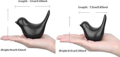LAIDANLA Small Birds Statues Black Modern Style Home Decor Birds Small Animal Sculpture for Living Room Office Desktop Shelf Coffee Table Bedroom（2pcs）