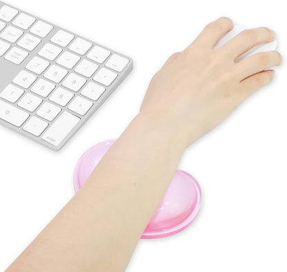 Soft Mouse Wrist Rest Pad Comfortable Cool Silicone Gel Ergonomic Cushion Small-Sized Hand Pain Relief Support Pad with Gel-Filled for Laptop Computer Office & Home (Light Pink)