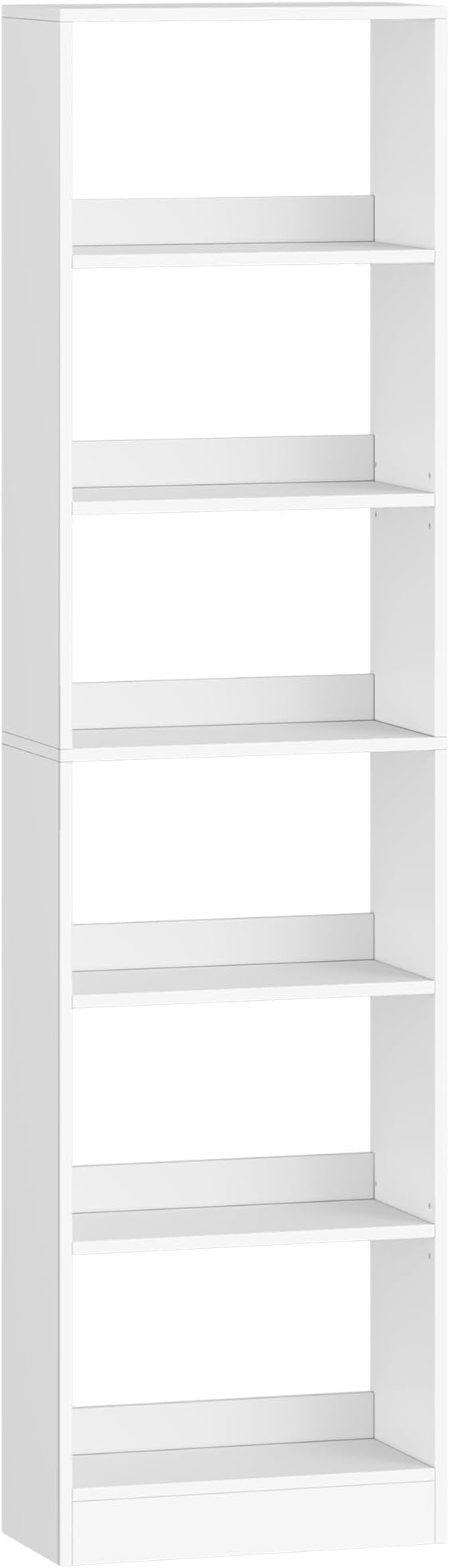 Hzuaneri Bookcase, Tall Narrow Bookshelf, Open Display Storage Shelf, Skinny Cube Book Shelf with Adjustable Shelves, CD Rack for Living Room, Home Office 6-Tier(9.4 x 19.7X 72 inch) White BC59603X