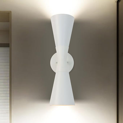 Modern Indoor Wall Sconce, Light Up and Down White Wall Sconce, Mid Century Indoor Wall Light Fixture, Hardwired Wall Mounted Lamp for Living Room, Bathroom, Bedroom, Hallway, 18 Inch
