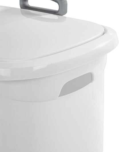 Sterilite 3-Pack Ultra Wheeled Hamper, Laundry Basket w/ Flip-Top Lid & Retractable Handle - Plastic Rolling Clothes Storage Cart with Ventilated Holes for Home, Apartment or Dorm