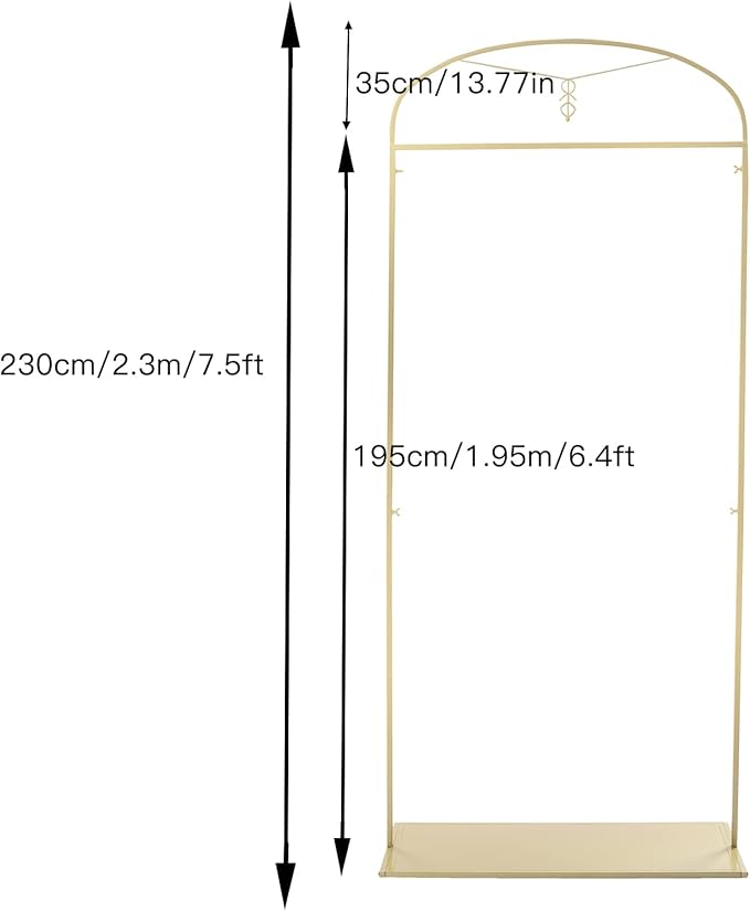 91" Gold Garment Rack Metal Freestanding Garment Rack Wedding Dress Display StandStore Hanging Clothes Rack Clothing Display Rack for Hanging Long Dresses