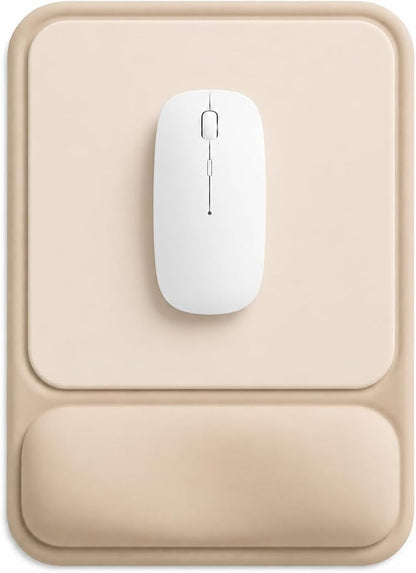 eulps Ergonomic Mouse Pad with Wrist Rest, Gel Mousepad with Soft Wrist Support, Non-Slip PU Base, Smooth Surface Mouse Pad for Wrist Pain Relief, Computer Laptop Office Home & Gaming (Nude Apricot)