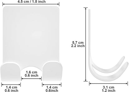 Diesisa Razor Holder for Shower + Adhesive Wall Hooks, Premium 304 Stainless Steel Shower Razor Holder with Heavy Duty Waterproof Sticky Hooks for Hanging Towels, Coat, hat (2+2 Pack)-White