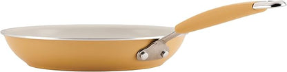 Rachael Ray Cucina Ceramic Cookware Set - 13 Pieces - Ceramic Pots and Pans Set w/Nonstick Frying Pans, Saute Pan, Saucepans, Stockpot, Lids, Pan Protectors - Turmeric
