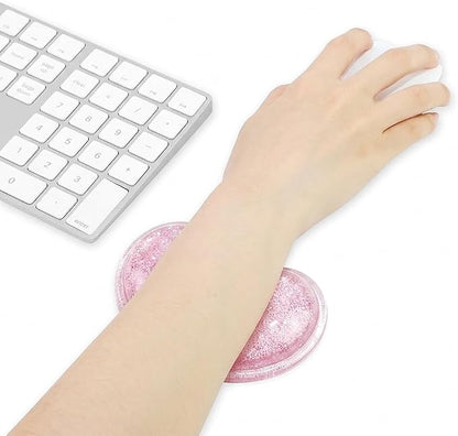 Soft Mouse Wrist Rest Pad Comfortable Cool Silicone Gel Ergonomic Cushion Small-Sized Hand Pain Relief Support Pad with Gel-Filled for Laptop Computer Office & Home (Bright Pink)