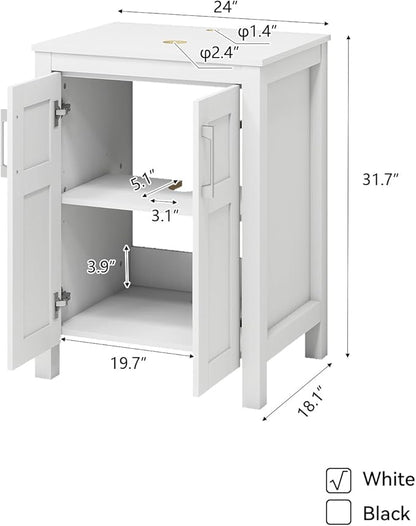 YOURLITE Bathroom Vanity, 24" Modern White Bathroom Cabinet