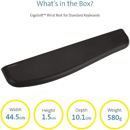 Kensington ErgoSoft Wrist Rest for Standard Keyboards, Black (K52799WW) (Pack of 2)