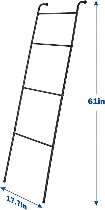 2 Pack Blanket Ladder Decorative Towel Rack Holder for Bathroom, Wall Leaning Metal Drying Quilt Stand for Living Room Bedroom Farmhouse Home Decor, for Women Mom Mother Her Wife - Black