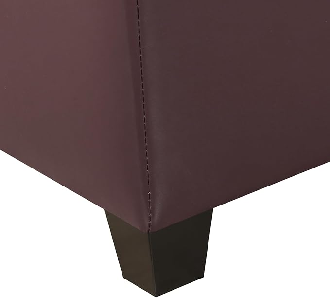 Homebeez 46" Faux Leather Storage Ottoman,End of Bed Bench,Upholstered Ottoman Bench with Storage for Living Room,Bedroom,Entryway
