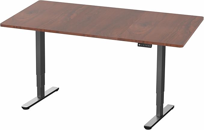 VIVO Electric 71 x 36 in Dual Motor Sit Stand Desk, Memory Height Adjustment, 2B Series, Dark Walnut Top Black Frame, DESK-KIT-2B7D-36