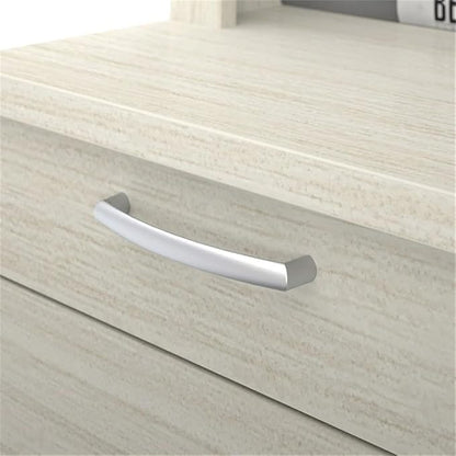 Atlin Designs 66" W x 95.5" D Modern Contemporary U-Shaped Wood Computer Desk with Hutch, for Home Office, Fully Reversible Unit, in White & Chocolate Finish