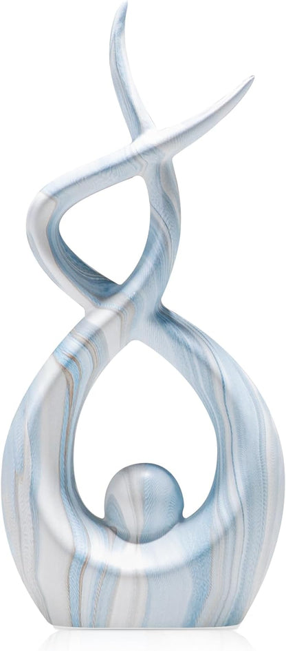 Blue Sculpture Home Decor, Modern Living Room Decorations, Table Centerpieces for Dining Room, Abstract Sculpture Coffee Table Decor, Coastal Centerpieces for Tables