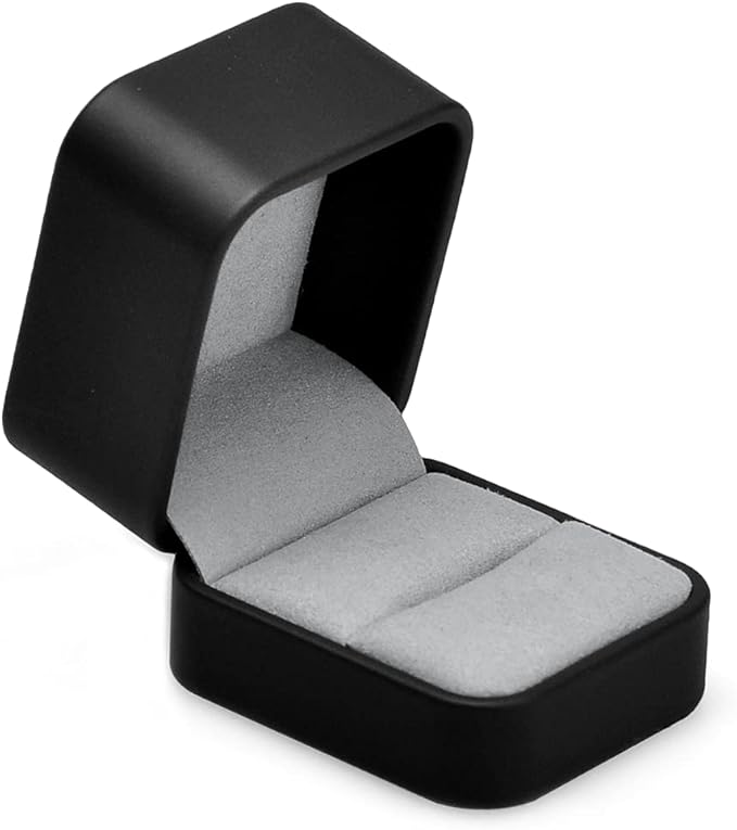 Oirlv Premium Leather Ring Box Small Black Ring Gift Box Proposal Wedding Engagement