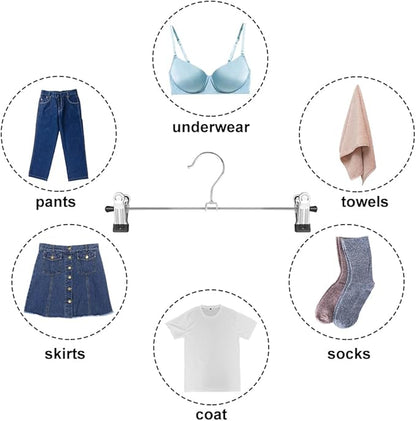 NORTHERN BROTHERS Pants Hangers, 30Pack Skirt Hangers for Women Adjustable Hangers for Men Kids Jeans Pant Trouser Clothes Space Saving