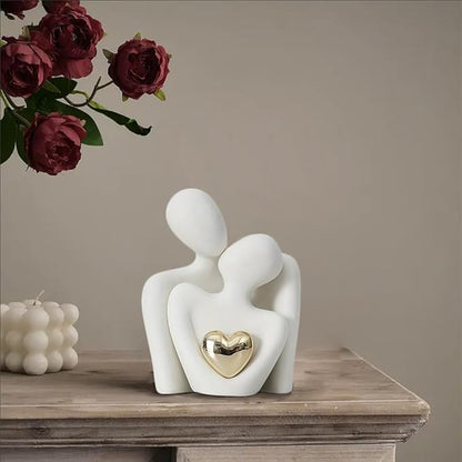Home Decor for Couples, Mini Couple Ceramic Statue Tv Stand Decor, Bedroom Decor Love Statue Couple Knick Knacks Unique Decoration- Gifts for Her Romantic Gifts(White, 4.72in)