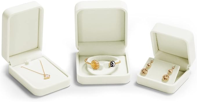Oirlv Velvet Earring Gift Box Wedding Valentine's Day White Earrings Stud Case