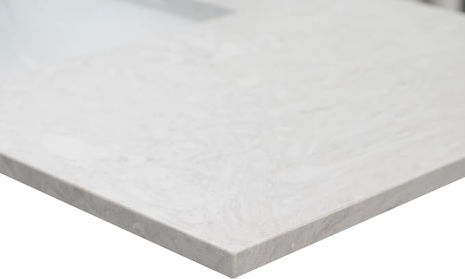 MSI Drifting Fog Vanity Top with Under Mount Rectangle Ceramic Sinks, Engineered Marble Stone, 4" CC Faucet Holes, 49"X22"