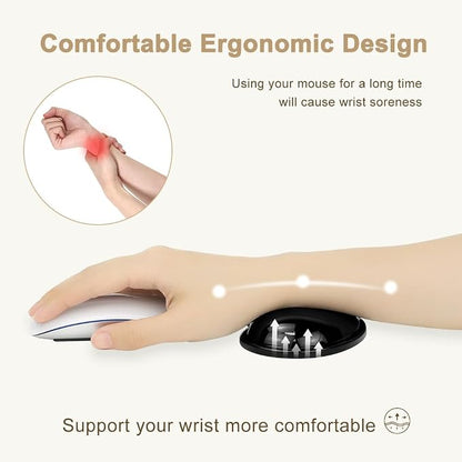 Soft Mouse Wrist Rest Pad Comfortable Cool Silicone Gel Ergonomic Cushion Small-Sized Hand Pain Relief Support Pad with Gel-Filled for Laptop Computer Office & Home (Black)