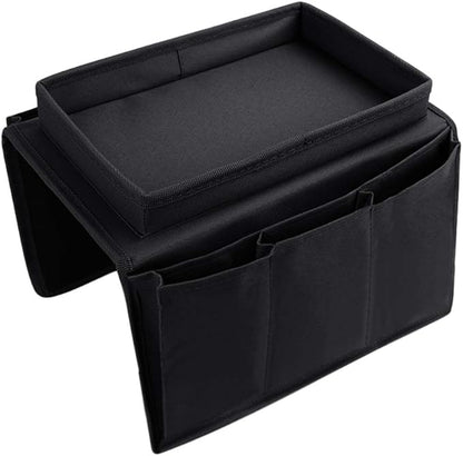 Sofa Armrest Organizer with Cup Holder Tray Chair Arm TV Remote Holder for Recliner Couch Armchair Caddy Bedside Storage Pockets Bag for Cellphone Tablet Book Magazines Drinks Pouch
