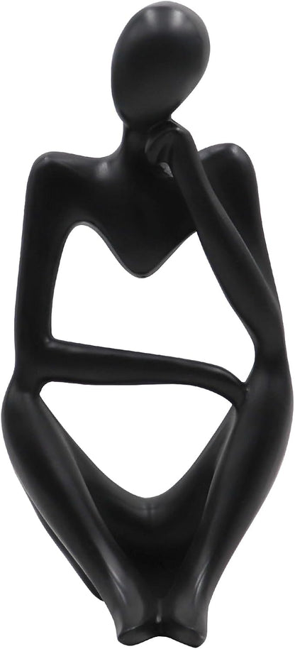 Dnoifne Thinker Statues and Sculptures, Resin Black Thinker Statue Ornaments, Abstract Style Sculptures, Housewarming Gifts, Housewarming Decorations, Living Room Dining Desk Decorations
