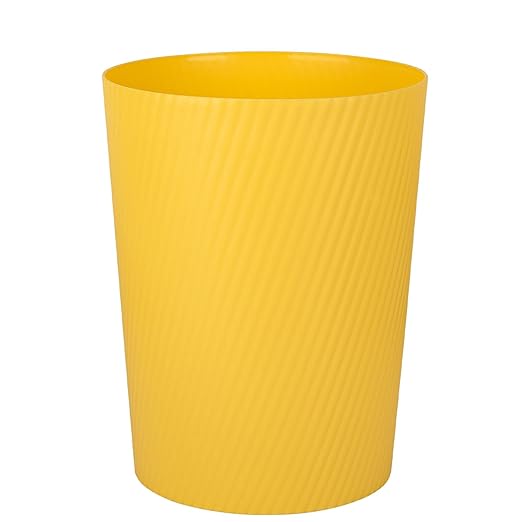 UUJOLY Small Trash Can Wastebasket Garbage Can Container Bins for Bathrooms, Laundry Room, Kitchens, Offices, Kids Rooms, Dorms (Yellow)