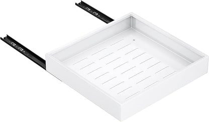 Pull out Cabinet Organizer,21"Deep, 20"Wide Heavy Duty Full-Extension Slide out Drawers Fixed with Nano Adhesive,Roll Out Shelves Sliding Cabinet for Kitchen,Bathroom,Pantry,under sink Storage(White)