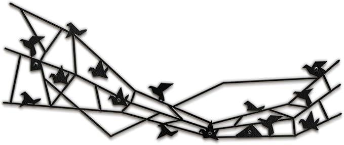 SIGNLEADER Metal Wall Art Decor Birds Perching Modern Abstract Wall Sculpture Hangings Home Decoration for Living Room, Bedroom, Bathroom, Kitchen, Outdoor - 36" Black