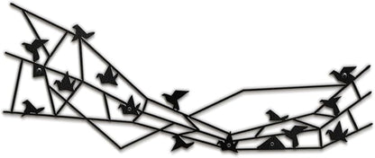 SIGNLEADER Metal Wall Art Decor Birds Perching Modern Abstract Wall Sculpture Hangings Home Decoration for Living Room, Bedroom, Bathroom, Kitchen, Outdoor - 36" Black