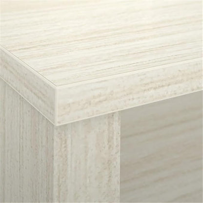 Atlin Designs 66" W x 95.5" D Modern Contemporary U-Shaped Wood Computer Desk with Hutch, for Home Office, Fully Reversible Unit, in White & Chocolate Finish