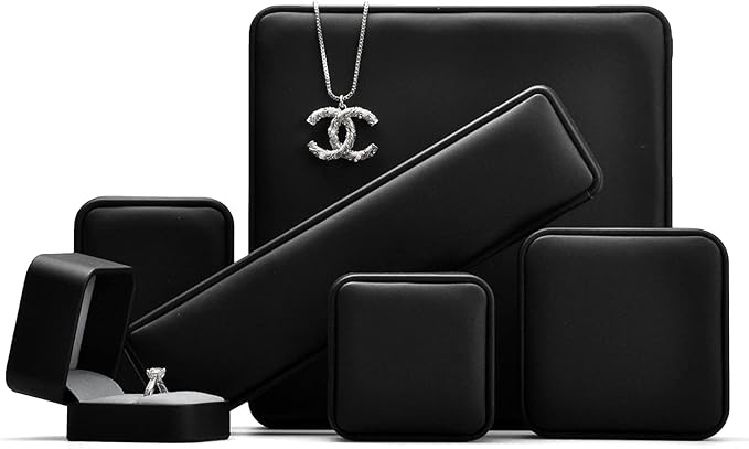 Oirlv Premium Leather Ring Box Small Black Ring Gift Box Proposal Wedding Engagement