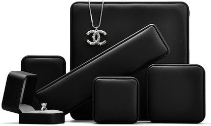 Oirlv Premium Leather Ring Box Small Black Ring Gift Box Proposal Wedding Engagement