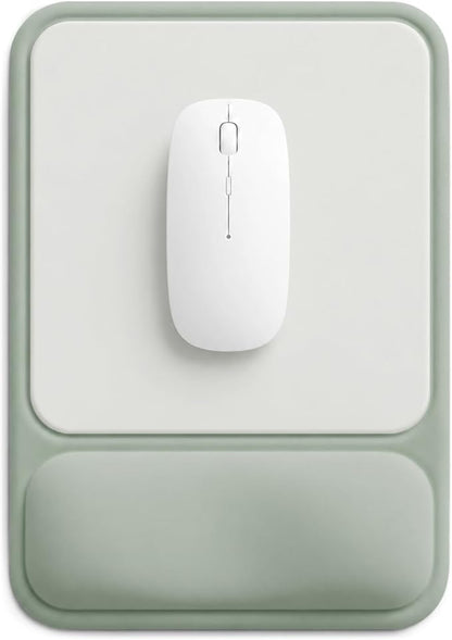 eulps Ergonomic Mouse Pad with Wrist Rest, Gel Mousepad with Soft Wrist Support, Non-Slip PU Base, Smooth Surface Mouse Pad for Wrist Pain Relief, Computer Laptop Office Home & Gaming (Sage Green)