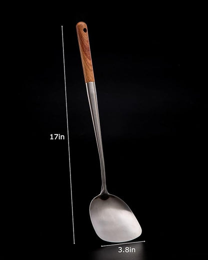 FJNATINH Wok Spatula - 17 Inch Stainless Steel Wok Turner for Cast Iron Skillet