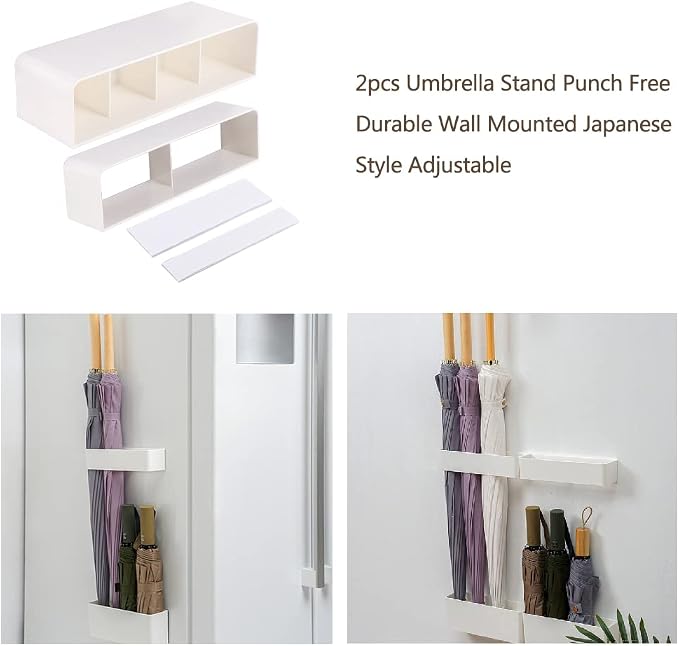 Umbrella Stands for Entryway, Umbrella Rack Stand Holder with Drip Tray, Height Adjustment Space Saving Organizer for Hotel Hallway Home Office(COLOR:White)