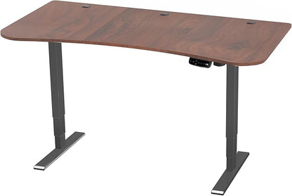 VIVO Electric 63 x 32 in Standing Desk, Touch Screen Adjustment, 220 lb Frame Support, 2E Series, Dark Walnut Top Black Frame, DESK-KIT-2EBD
