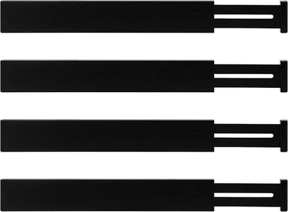 Utoplike 4 pcs Bamboo Kitchen Drawer Dividers Large, Adjustable Black Drawer Organizers, Spring Loaded, Works in Kitchen, Dresser, Bathroom, Bedroom, Drawer, Desk, 2.4" H