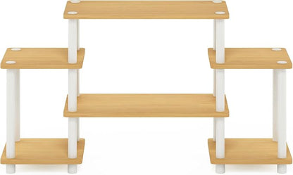 Furinno Turn-N-Tube No Tools Entertainment TV Stands, Beech/White, Square Corner