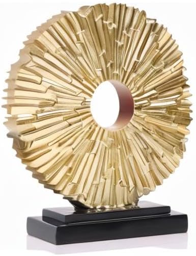 DOVDOV Gold Home Decor Sculpture, Unique Round line Statue, Modern Home Decor, Decorative Panel Statue Gold Decoration for Living Room TV Stand, Office, Bedroom, Dining Table Centerpiece.