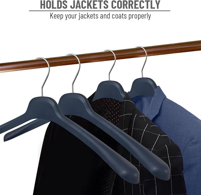 All Hung Up Hangers Plastic Coat Hangers, Clothes Hangers (Navy Blue, 100pk)