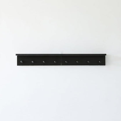 Entrance Coat Rack ，Coat Hooks, Wall-Mounted Wooden Hook Rack, Wall-Mounted Shelves are Very Suitable (Black Color Finish—A-2)