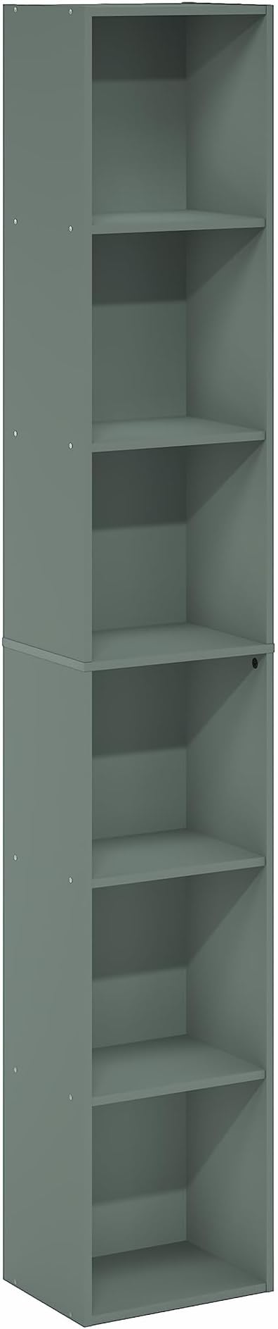 Furinno LUDER Book Shelf, 6-Tier Tall Modern Bookshelf, Bookcase with Open Shelves, 9.3 x 12 x 71, for Living Room, Bedroom, Home Office, Sage Green