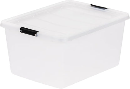 IRIS USA 32 Qt High-Capacity Clip Box 6-Pack, Craft Storage Bins with Latching Lids, Art & Writing Supply Containers for Home, Office & Classroom Organization