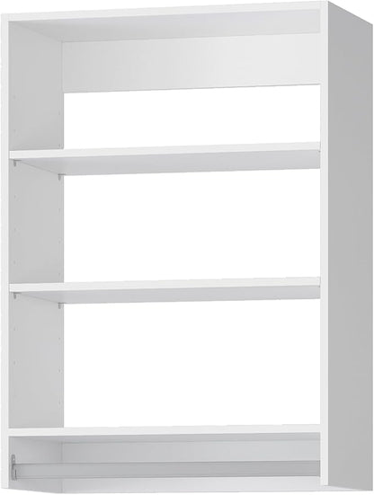 ROOMTEC 19.5" Medium Hanging Closet Unit, Modular Closet System with Hanging Rod, Wardrobe Organizer for Bedroom or Walk-in Closet, Wall Mounted, Customizable Clothes Storage Unit, White