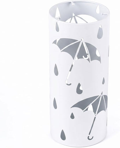 BEWBBAT Umbrella Stand Rack for Entryway, Freestanding Round Metal Umbrella Holder, Rain Collection Umbrella Organizer Bin for for Can Walking Stick, Home Office Decor, Hold 4-5 Umbrellas