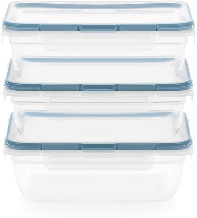 Snapware Food Storage Containers, Plastic, 8.5-Cup, Rectangular | Leakproof & Airtight | BPA-Free | Microwave & Dishwasher Safe | Pack of 6